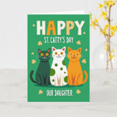 Kaarten met Katten, Shamrocks en Dochter (Gele Bloem)