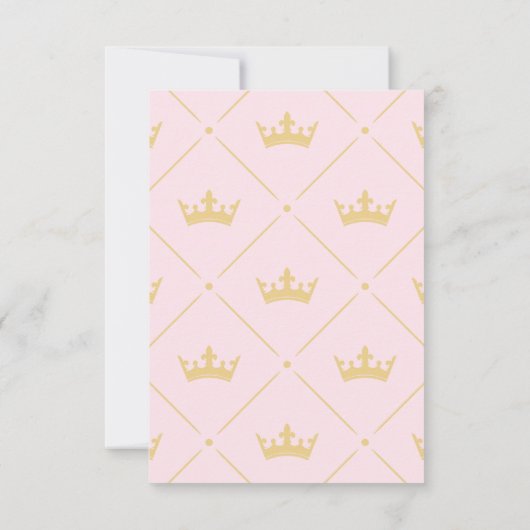 Kaarten met luierspoeling | Princess Baby shower G (Achterkant)