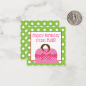 Kaarten met Polka Dot Purse Personalized Gift Encl Notitiekaartje (Voorkant / Achterkant in situ)