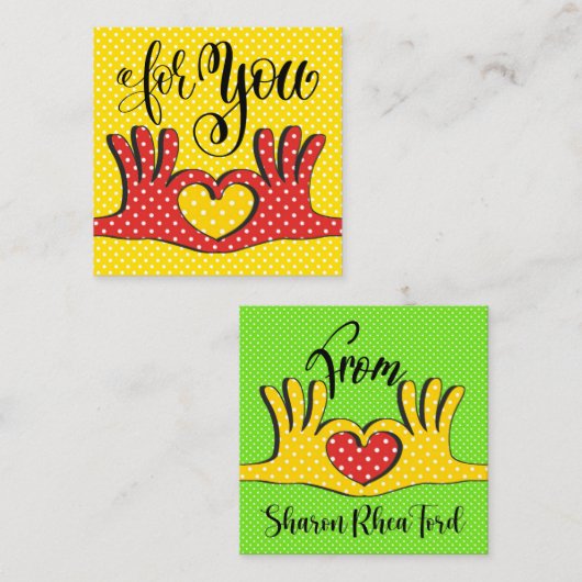 Kaarten met pooldots vierkante visitekaartje (Voorkant / Achterkant)