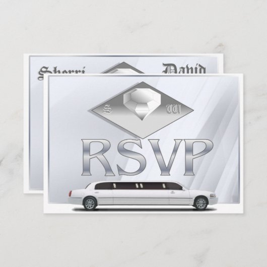 Kaarten met RSVP-monogramed Wedding (Voorkant / Achterkant)