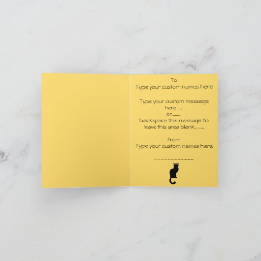 Kaarten met zwarte kat Aangepaste Halloween Party- (Binnen)