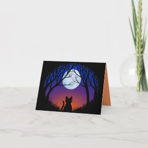 Kaarten met zwarte kat Aangepaste Halloween Party-
