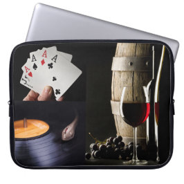 Kaarten, muziek en wijn of aangepaste FOTO'S sleev Laptop Sleeve