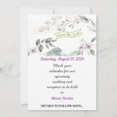 KAARTEN OM DE DATUM TE BEWAREN MET BLOEMEN (Achterkant)