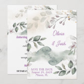 KAARTEN OM DE DATUM TE BEWAREN MET BLOEMEN (Voorkant / Achterkant)