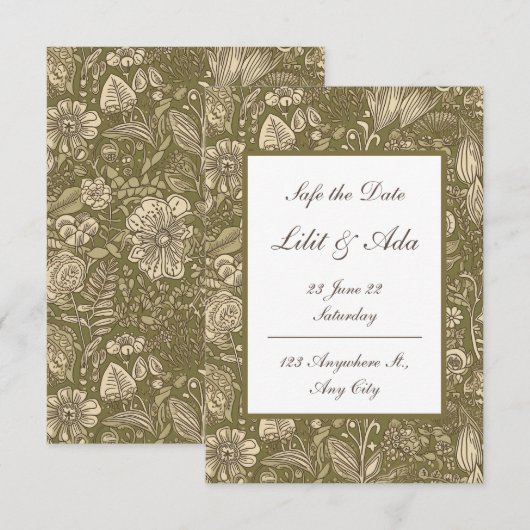 Kaarten om de datum te reserveren (Voorkant / Achterkant)