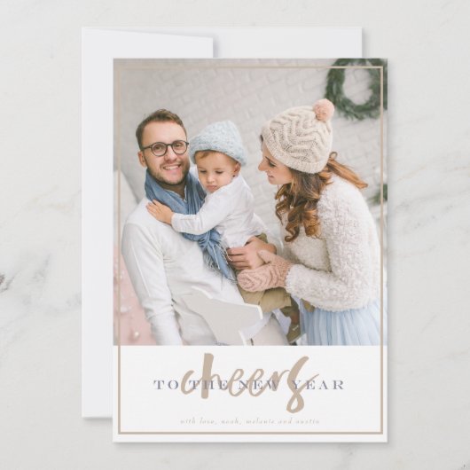 Kaarten op de nieuwjaarsfeestelijke fotokaart (Voorkant)