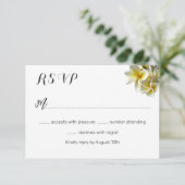 Kaarten op het witte huwelijk van Hawaiian Plumeri RSVP Kaartje (Staand voorkant)
