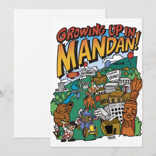 Kaarten "Opgroeien in Mandan" (Voorkant / Achterkant)