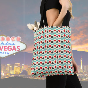 Kaarten opnieuw afspelen Kwartet op Aqua Canvas ta Tote Bag