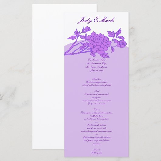 Kaarten Paarse ventilator Aangepast menu (Voorkant / Achterkant)