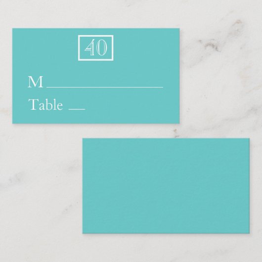 Kaarten plaatsen / Kaarten naam - Aqua Plaatskaartje (Voorkant / Achterkant)