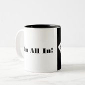 Kaarten plakken, ik ben er helemaal in! tweekleurige koffiemok (Voorkant links)