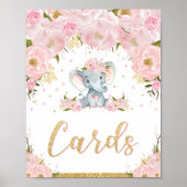 Kaarten Poster Elephant Birthday Baby shower (Voorkant)