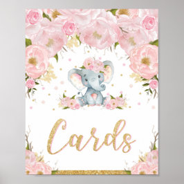 Kaarten Poster Elephant Birthday Baby shower
