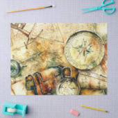 "Kaarten & Reizen fluistert: Avontuur wacht" Tissuepapier (Craft)