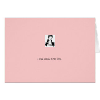 kaarten: roze "Ik breng niets aan tafel"