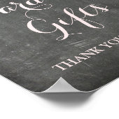 Kaarten Roze Waterverf Floral Chalkboard Poster (Hoek)