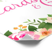 Kaarten Roze Waterverf Floral Vrijgezellenfeest Poster (Hoek)