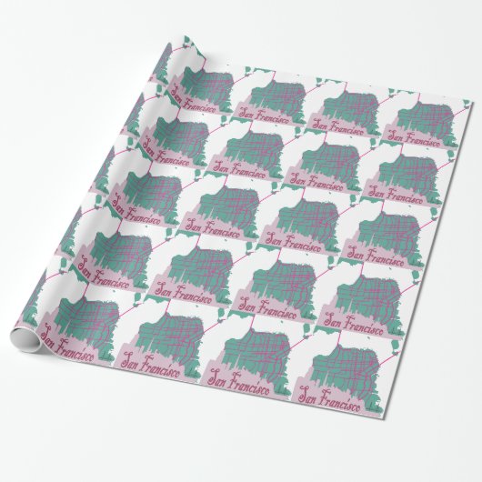 kaarten San Francisco Cadeaupapier (Uitgerold)