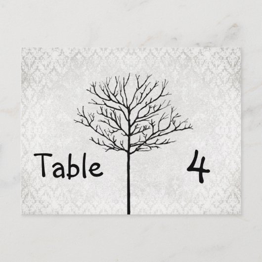 Kaarten Silver Damask Tree-nummer (Achterkant)