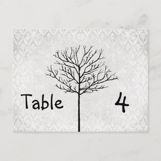 Kaarten Silver Damask Tree-nummer (Voorkant)