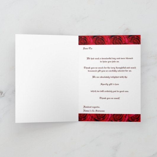 Kaarten sjabloon - aanpasbare rode rozen (Binnen)