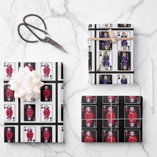Kaarten Skeleton King en Queen of All Suits spelen Inpakpapier Vel (Voorkant)