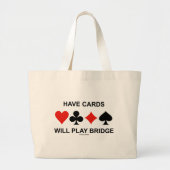 Kaarten spelen Bridge (vier kaartcircuits) Grote Tote Bag (Voorkant)