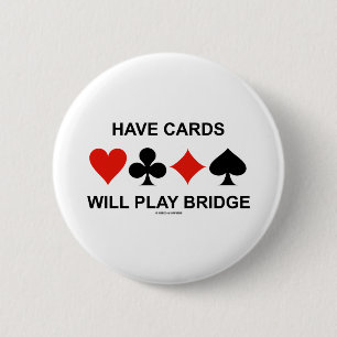 Kaarten spelen Bridge (vier kaartcircuits) Ronde Button 5,7 Cm