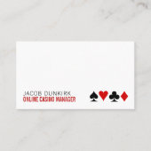 Kaarten spelen, casino's, gamesector visitekaartje (Voorkant)