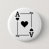 Kaarten spelen Costume Ace Hearts Kaart Ace Kaart Ronde Button 5,7 Cm (Voorkant)