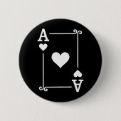 Kaarten spelen Costume Ace Hearts Kaart Ace Kaart Ronde Button 5,7 Cm (Voorkant)