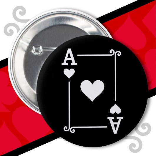 Kaarten spelen Costume Ace Hearts Kaart Ace Kaart Ronde Button 5,7 Cm