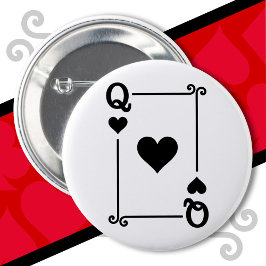 Kaarten spelen Costume Queen Hearts Kaart Queen Ka Ronde Button 5,7 Cm
