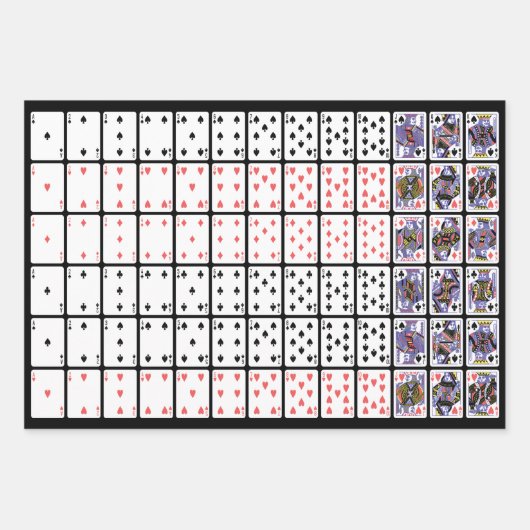 Kaarten spelen in rijen Ace door koning Inpakpapier Vel (Voorkant)