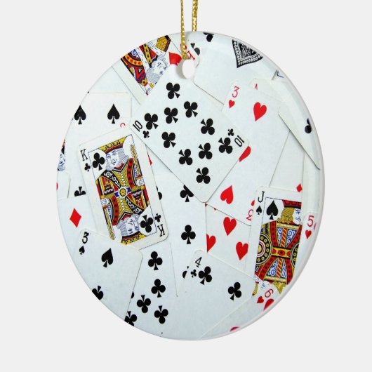 Kaarten spelen keramisch ornament (Links)