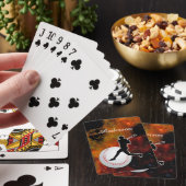 Kaarten spelen met honkbalspeler en bal (Insitu)