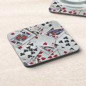 Kaarten spelen Poker Games Queen King Bier Onderzetter (Linkerzijde)