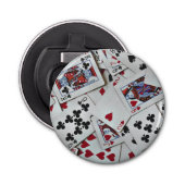 Kaarten spelen Poker Games Queen King Button Flesopener (Voorkant)
