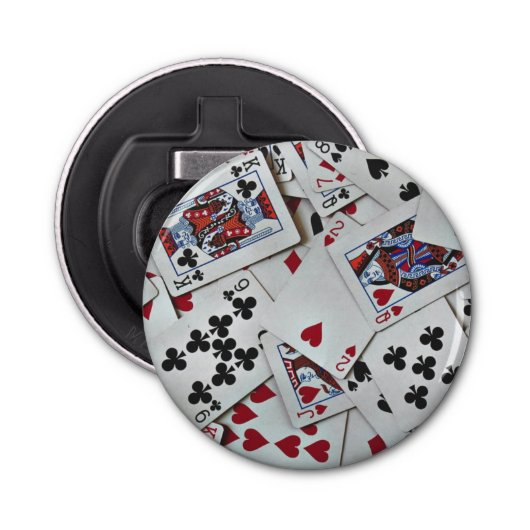 Kaarten spelen Poker Games Queen King Button Flesopener (Voorkant)
