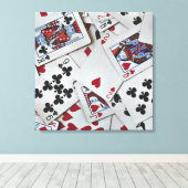Kaarten spelen Poker Games Queen King Canvas Afdruk (Insitu (Houten vloer))