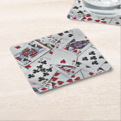 Kaarten spelen Poker Games Queen King Kartonnen Onderzetters (Schuin)