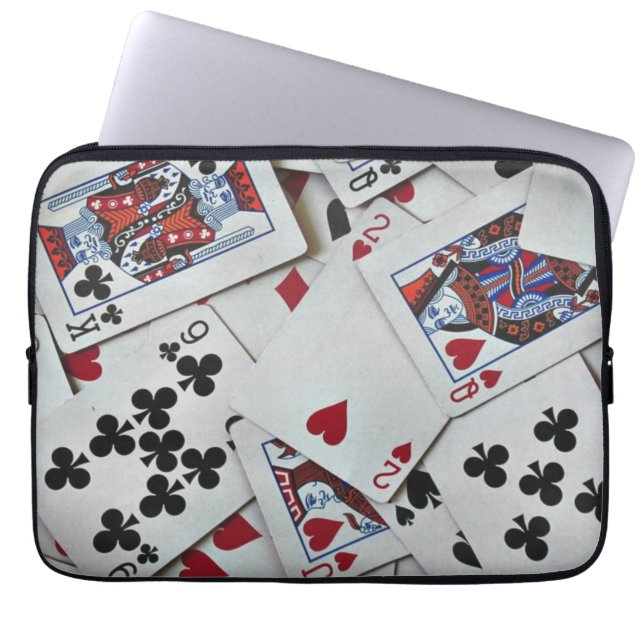 Kaarten spelen Poker Games Queen King Laptop Sleeve (Voorkant)