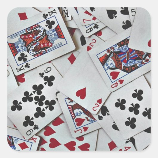Kaarten spelen Poker Games Queen King Vierkante Sticker (Voorkant)