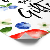 Kaarten Strawberry Blueberry Baby shower teken Poster (Hoek)