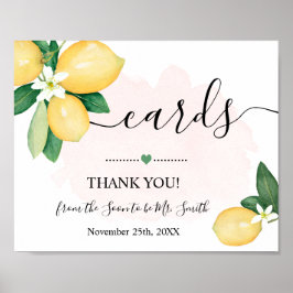Kaarten Teken Citroenen Roze Bruiloft Huwelijksrec Poster