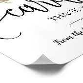 Kaarten teken douche bruiloft receptie roze bloem poster (Hoek)