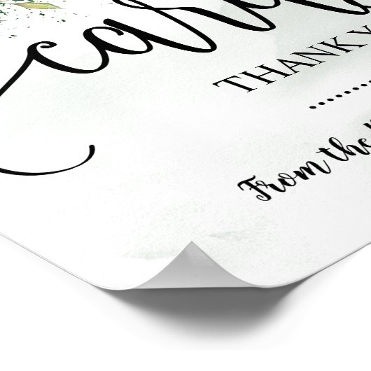 Kaarten teken douche bruiloftsreceptie eucalyptus poster (Hoek)